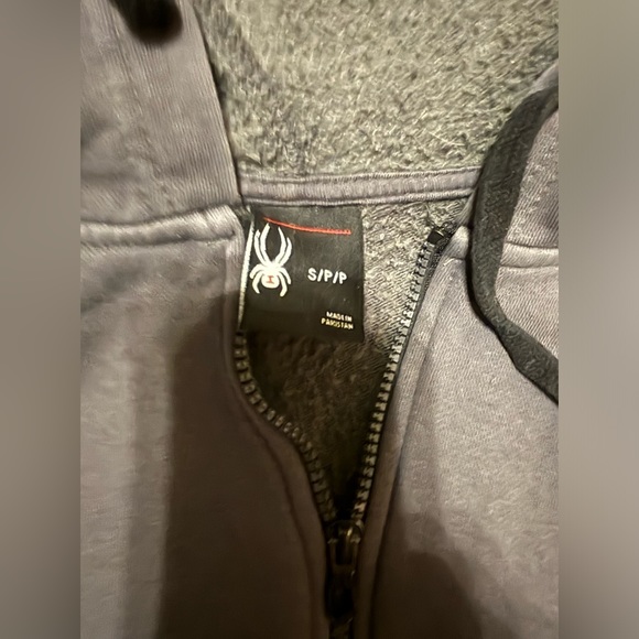Spyder Full Zip Up Black Hooded Sweatshirt Jacket Hoodie Mens S/p Small Active - Picture 4 of 6